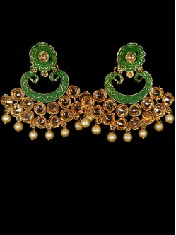 Reverse Ad Earrings With Meenakari Work